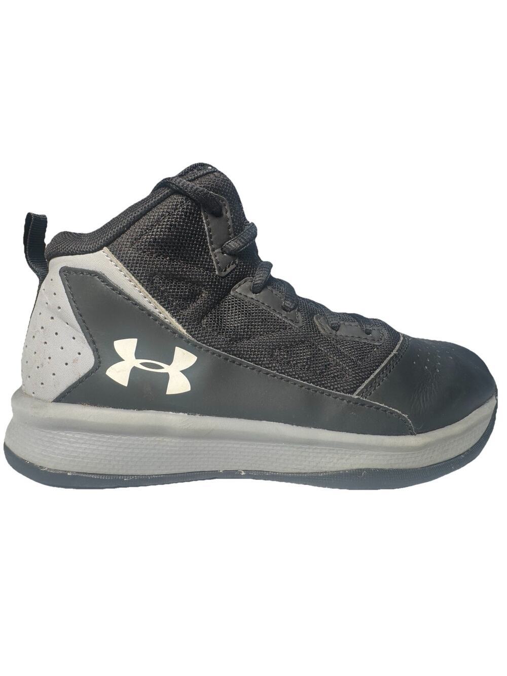 Under Armour Jet Mid Youth Basketball Shoes Black Gray Size 1.5Y